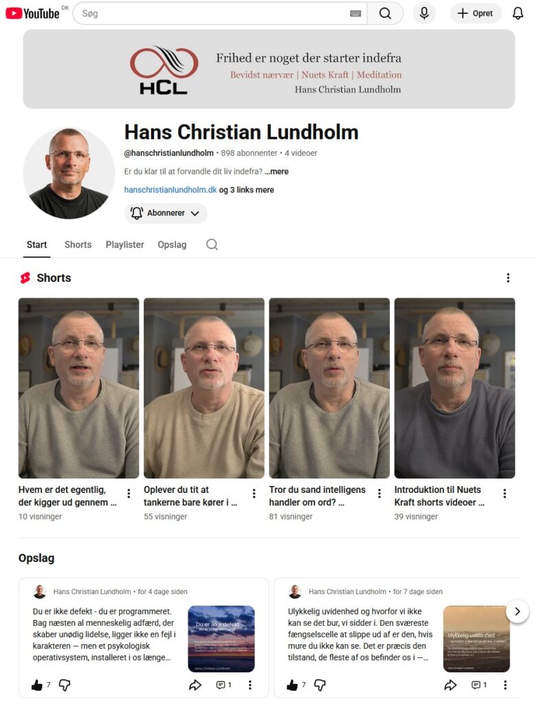 Hans Christian Lundholm på YouTube